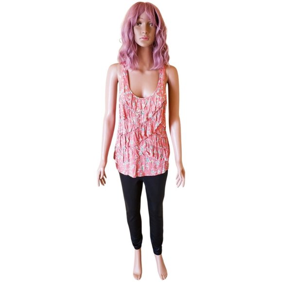 Lauren Conrad Coral Shutter Tank Top Size M - Picture 2 of 8